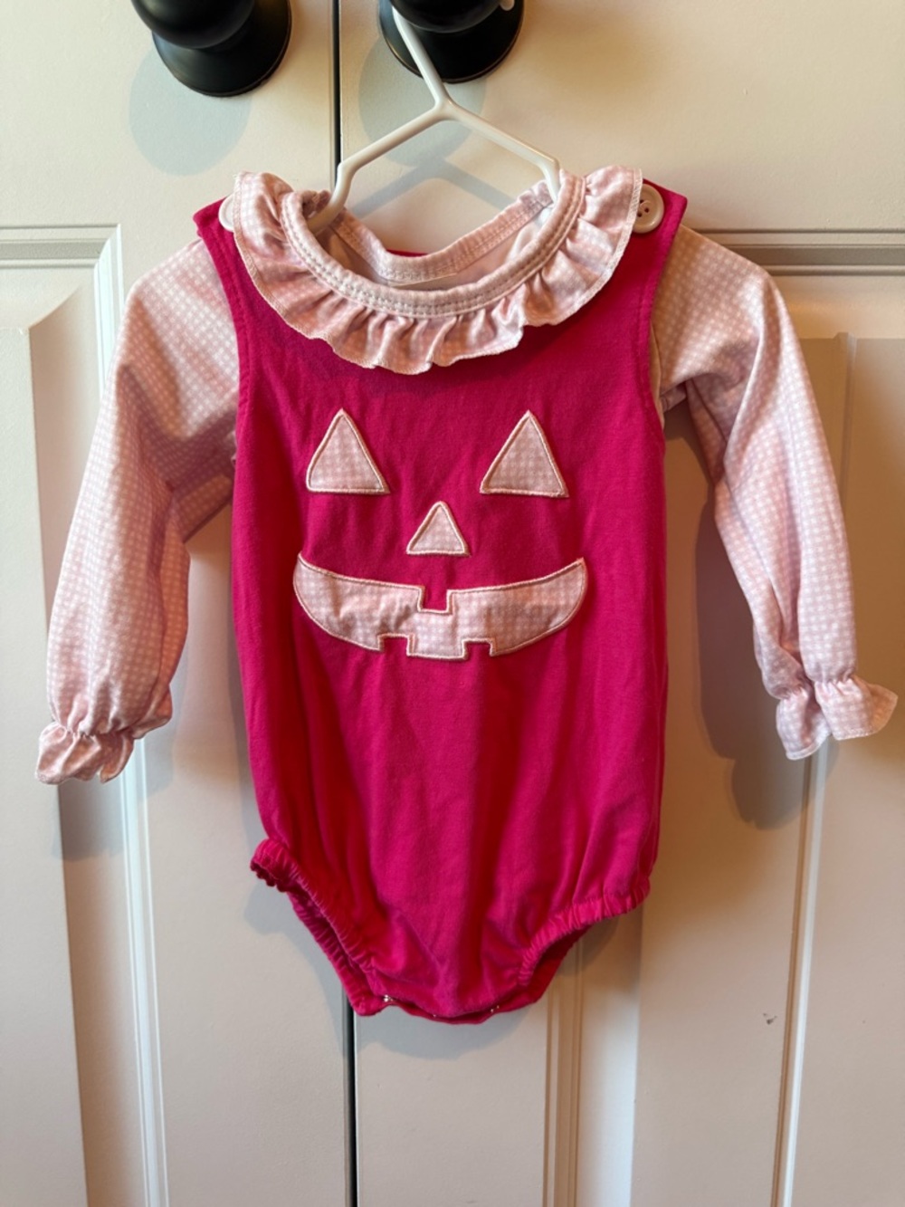 Baby Girls Pink Jack-O'-Lantern One-Piece Bodysuit